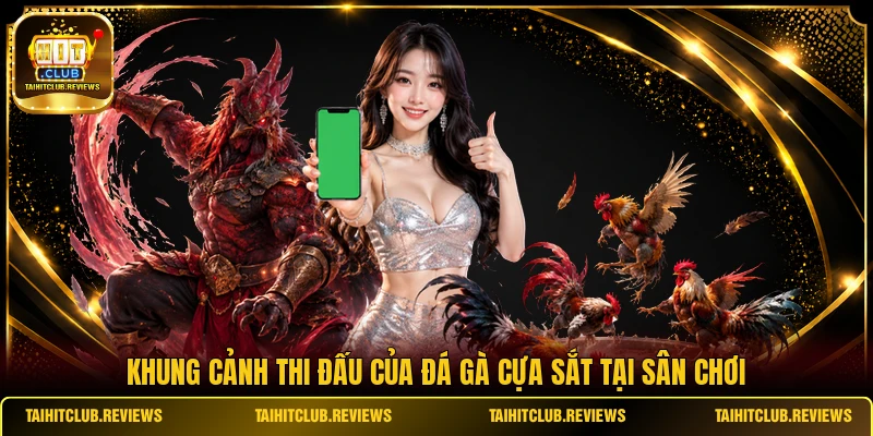 Khung cảnh thi đấu của đá gà cựa sắt tại sân chơi